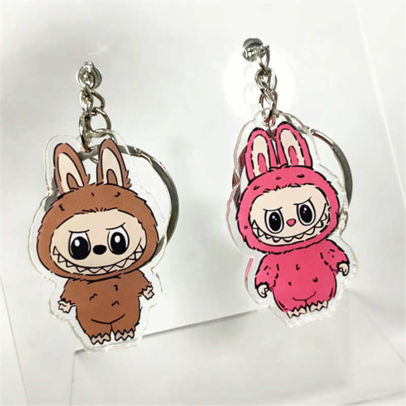 One Piece of Labubu Acrylic Pendant Keychain with Anime Keyring, Unique and Stylish Car, Bag and Phone Accessories