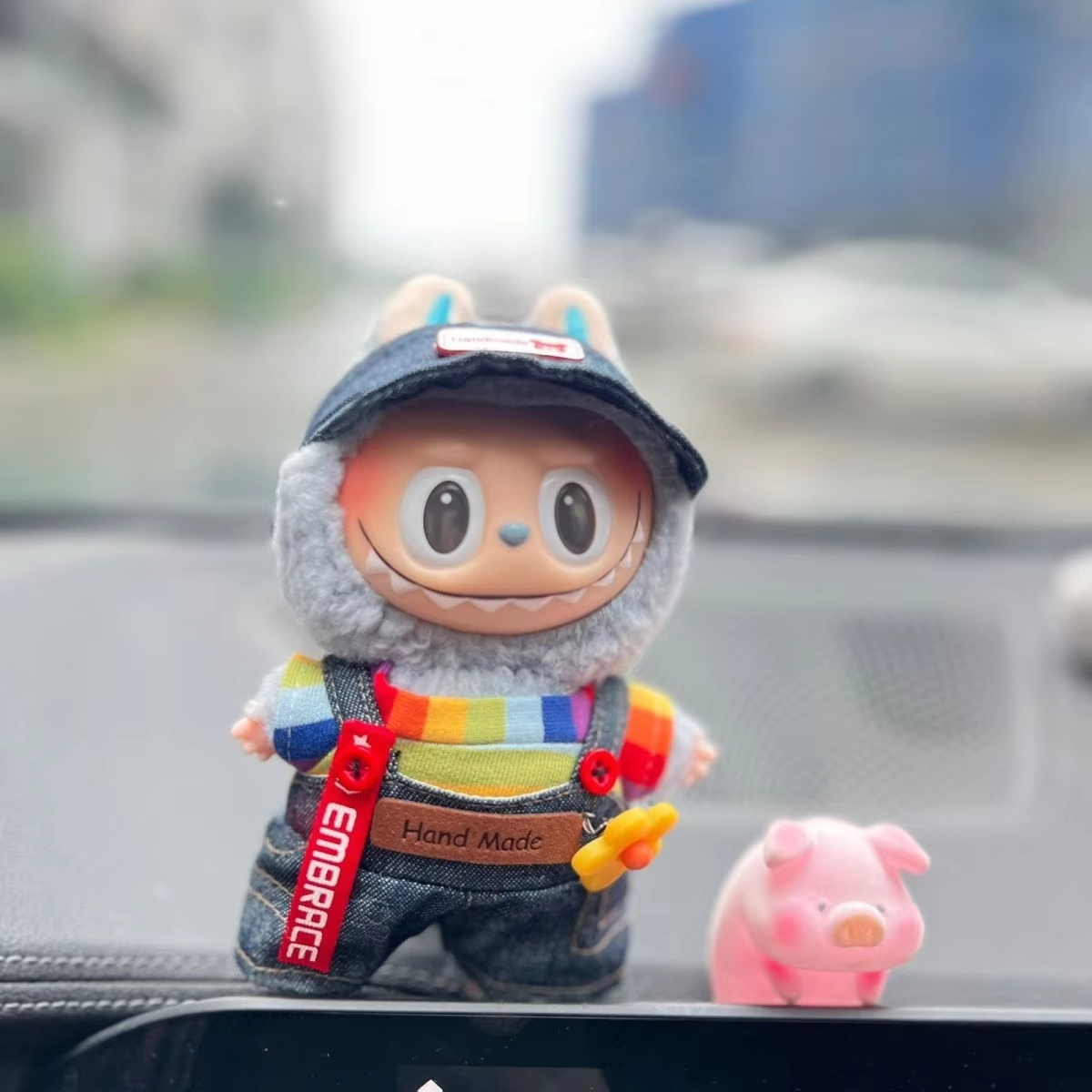 Clothes for 17cm Labubu Idol Dolls Korea Kpop Exo Clothing Hoodie Plush Doll's Clothes Retro Overalls Adorable Bib Pants Accessories - Image 3