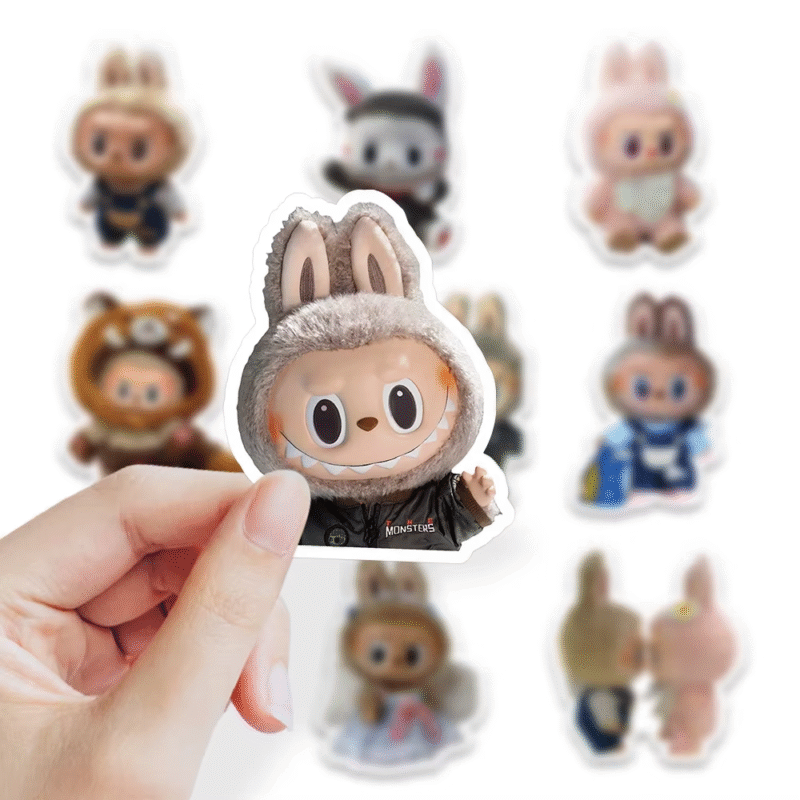 10/30/62 pcs Adorable Labubu doll decals The Monsters inspired stickers for laptop and phone stickers Cartoon inspired decals for laptop, phone, guitar, and bike - Image 5