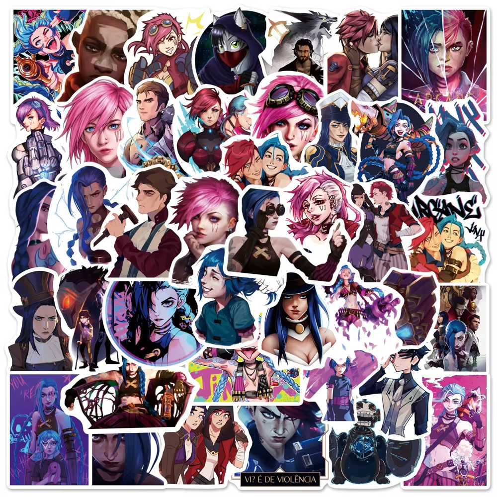 10/30/50PCS Hot Game Arcane LOL Cartoon Character Vi Jinx Sticker For Luggage Laptop iPad Skateboard Phone Sticker Wholesale - Image 6