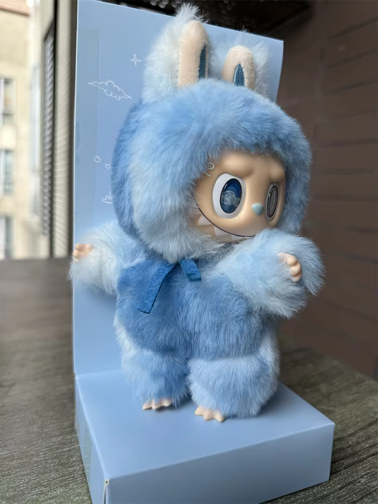 Superior17cm Blue Zimomo Blind Box Angel Labubu Adorable Vinyl Plush Doll Keychain Bag Artwork Girl Present - Image 5