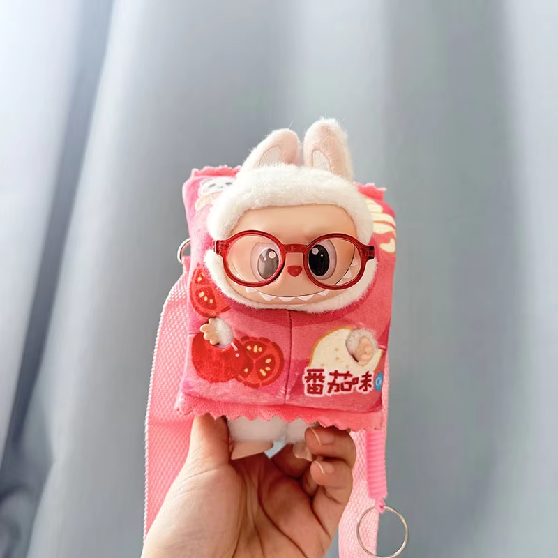 The Yellow Potato Chips Cartoon Messenger Bag is the perfect accessory to perk up your 17 cm Labubu doll from the Monsters lineup