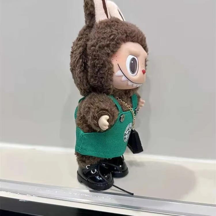 Labubu, 17 cm Accessories for the Monsters' Clothes Doll's Outfit Cartoon of Green Coffee Dress Shoes - Image 5