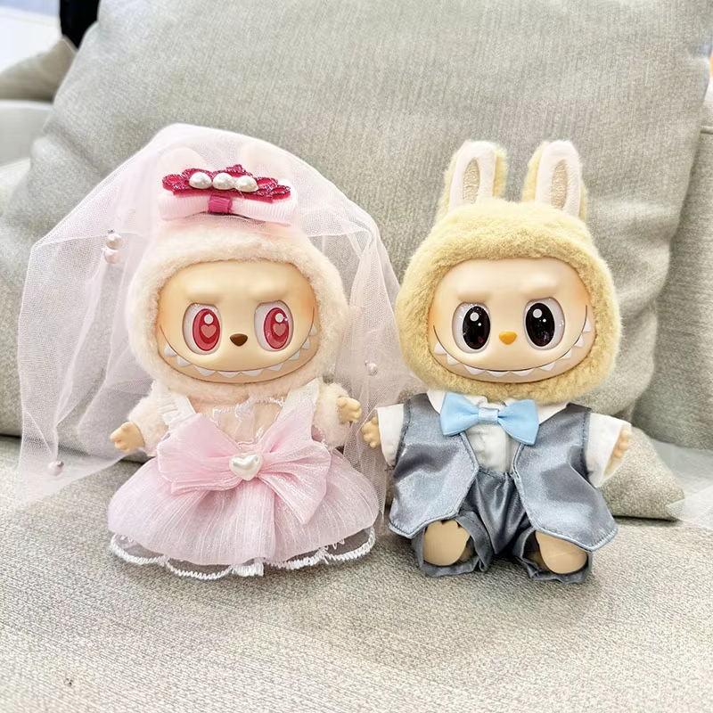 15/17cm Labubu Wedding Sui: Keychain Doll Labubu Clothes Pendant - Image 5