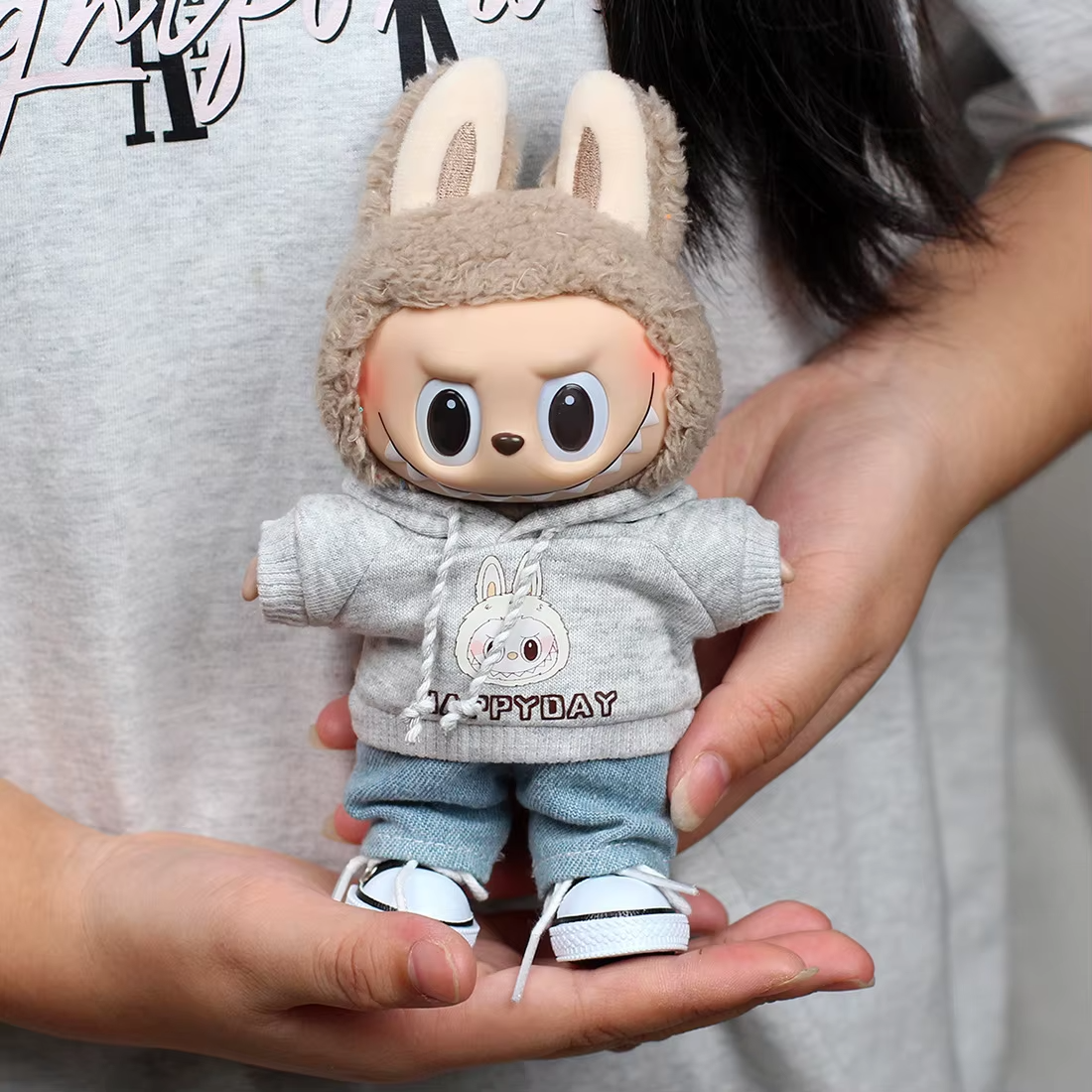 Ropa Labubu Accessories Doll Little Clothes DIY Kids Gift 17cm Labubu Outfit Clothes Hoody Jeans Leisure Sports Set Kawaii Decor - Image 2
