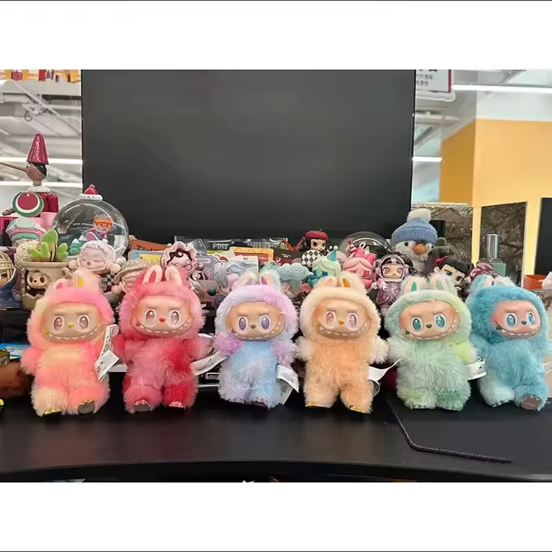 Anime Figure Labubu Blind Box with Seat Series PVC Pendant Kawaii Doll Model Child's Birthday Present: Purple Monster Keychain - Image 6