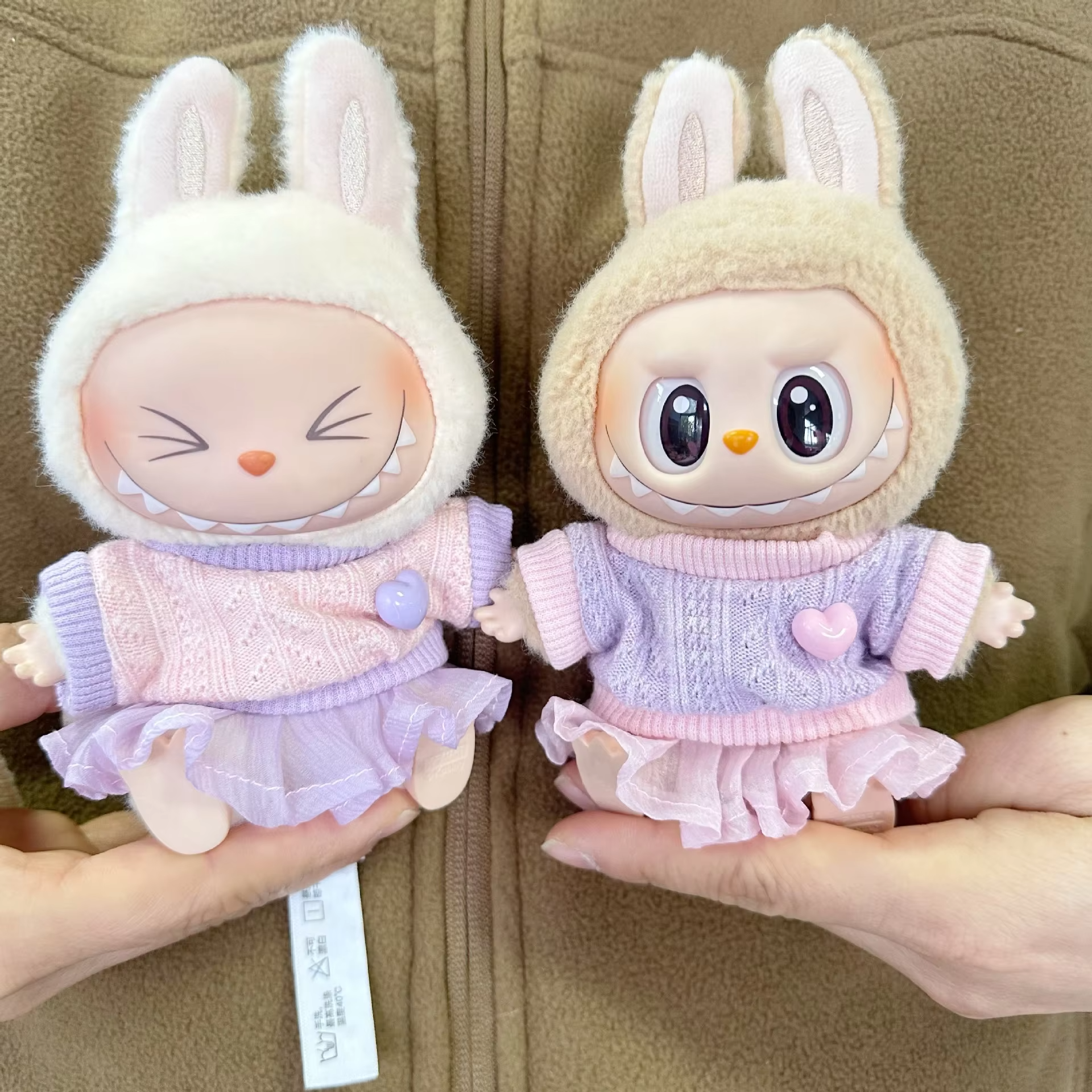 Luxury 17cm Boutique Labubu Wear Delightful Pink Dress Labubu Set Couture Labubu Pretty Doll Pull-Over