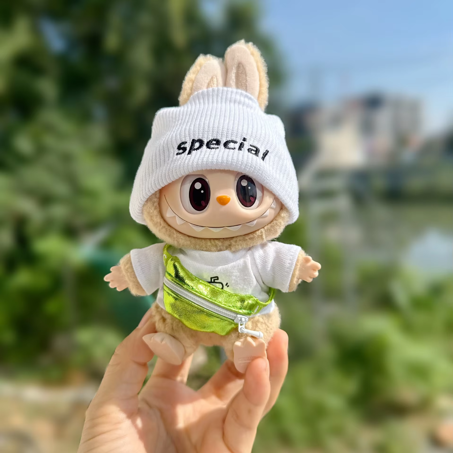 Korea Kpop Exo Sitting Party Plush Dolls Clothes with Bag 17cm Labubu I II Idol Dolls Outfit Accessories