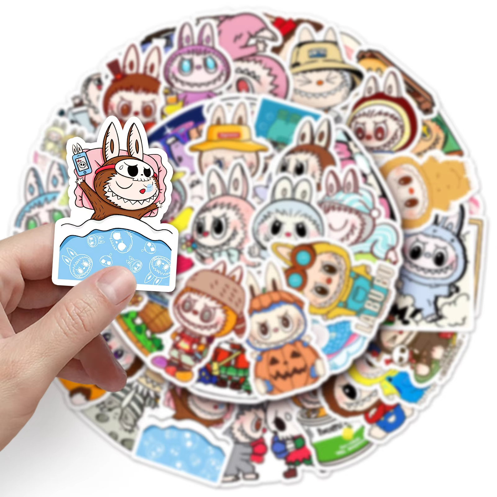 Adorable multifunctional stickers waterproof for the computer or refrigerator. 50 pieces of labubu stickers per bag - Image 5