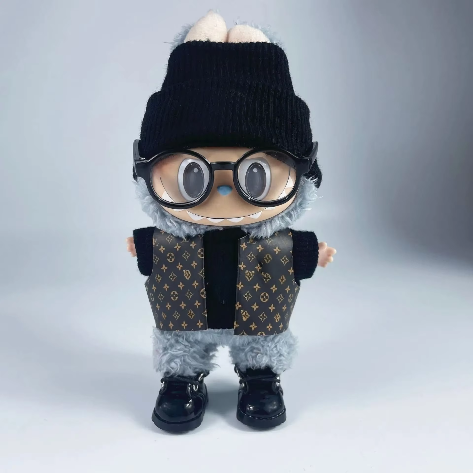 17cm Labubu II Dolls Clothing Kpop Exo Labubu Idol Leather Waistcoat Clothes Accessories Cultivate Present