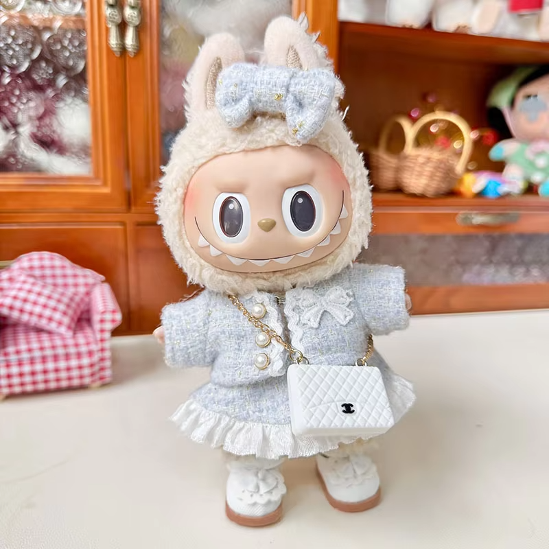 Also available customized luxurious ensemble ‘Adorable Labubu Clothing 17cm Mini Plush Labubu Doll Fashion Cartoon Girl Style Designer Skirt Dress Set’. - Image 4