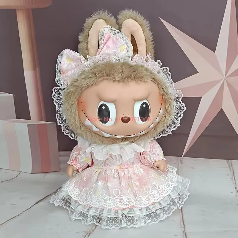Time to Unwind with Labubu TPR Vinyl Doll Clothes Adaptable Outfit Set Dress Up Costume Replacement Collectible Toy Present