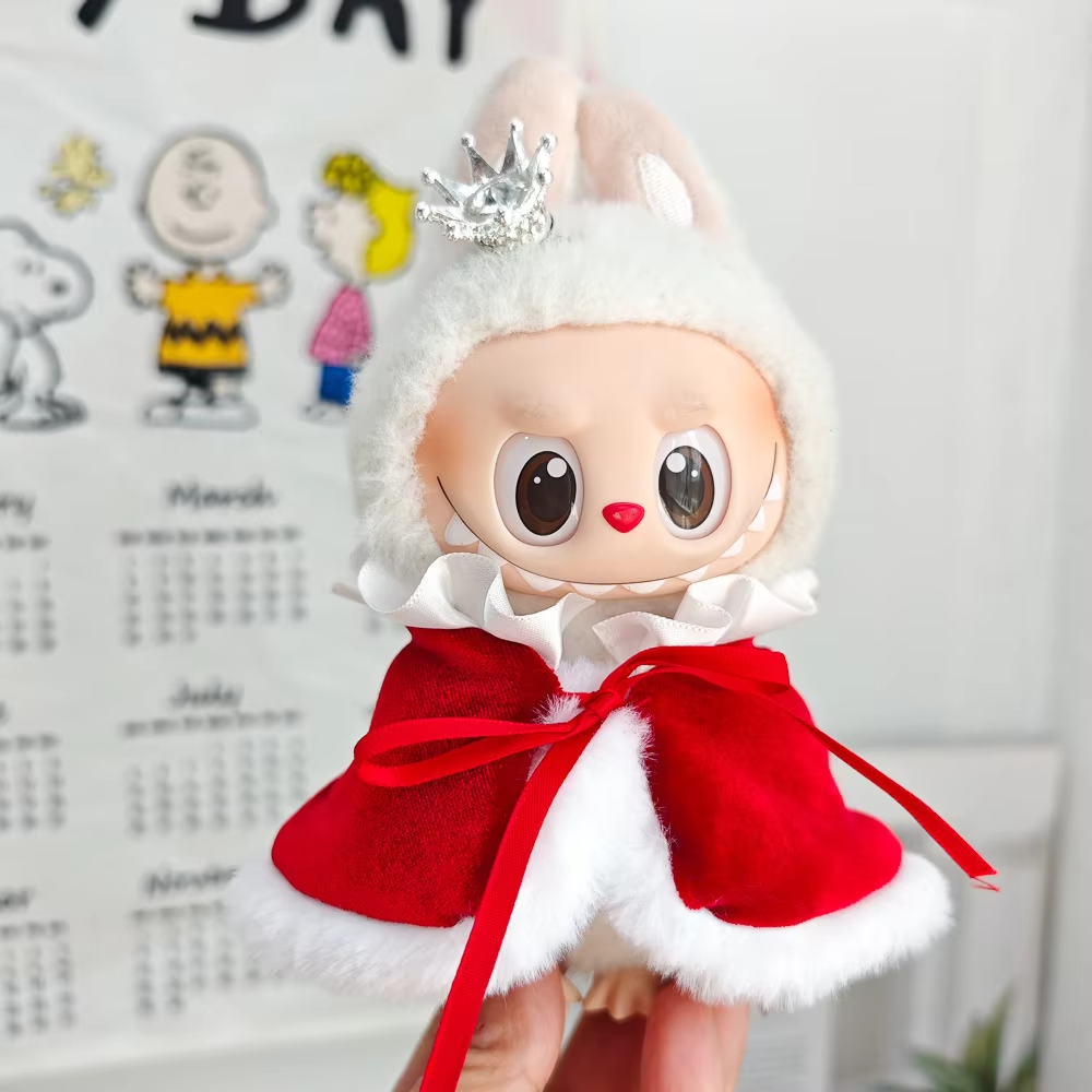 Clothes of a 17cm Labubu doll DIY Kids' Gift: Regal Monster Attire Crown & Shawl V1|V2|V3 - Image 3