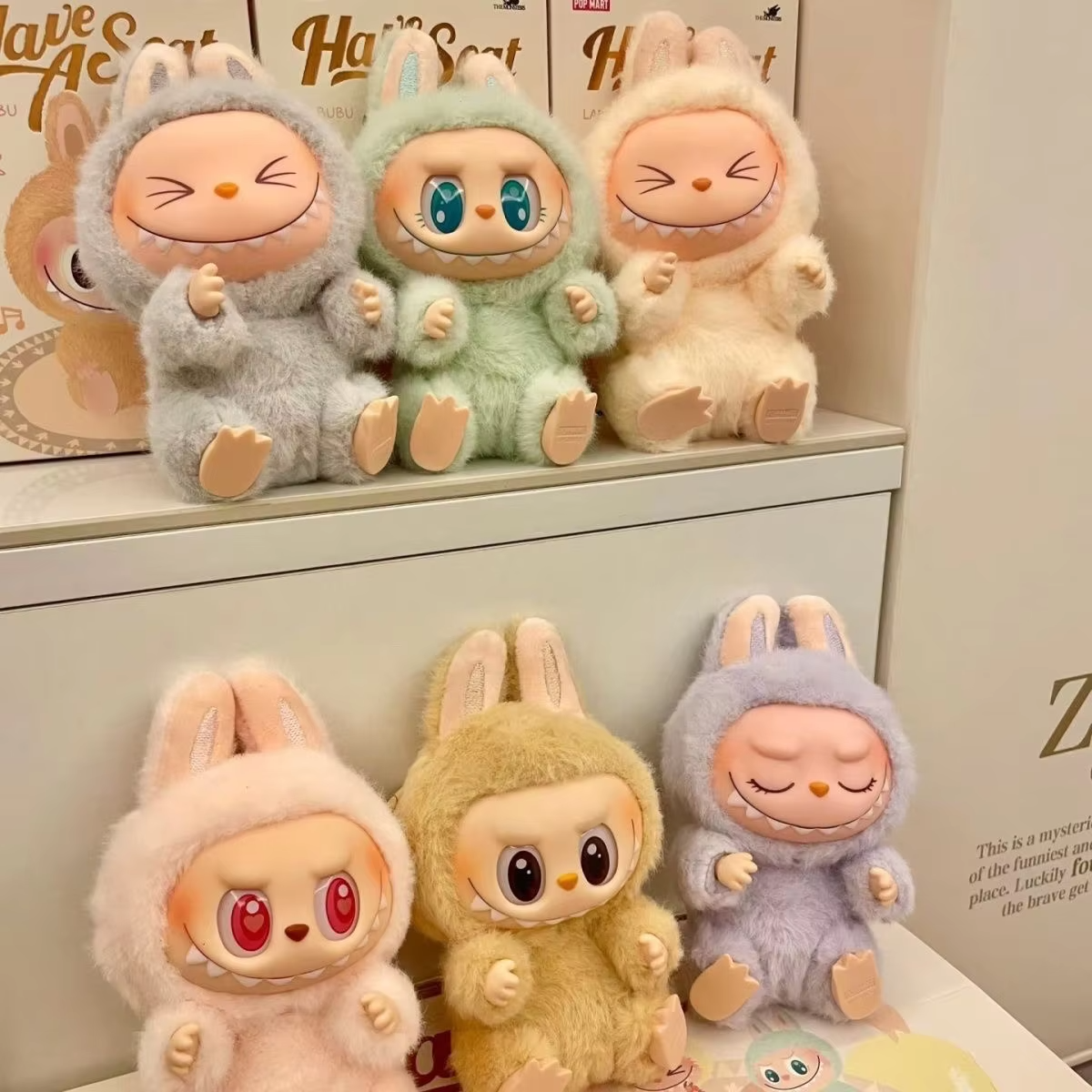 Blind Box LABUBU Sitting Party Series of THE MONSTERS Toy Doll Keychain Pendant: Mysterious Surprise Presents for a Girlfriend's Birthday