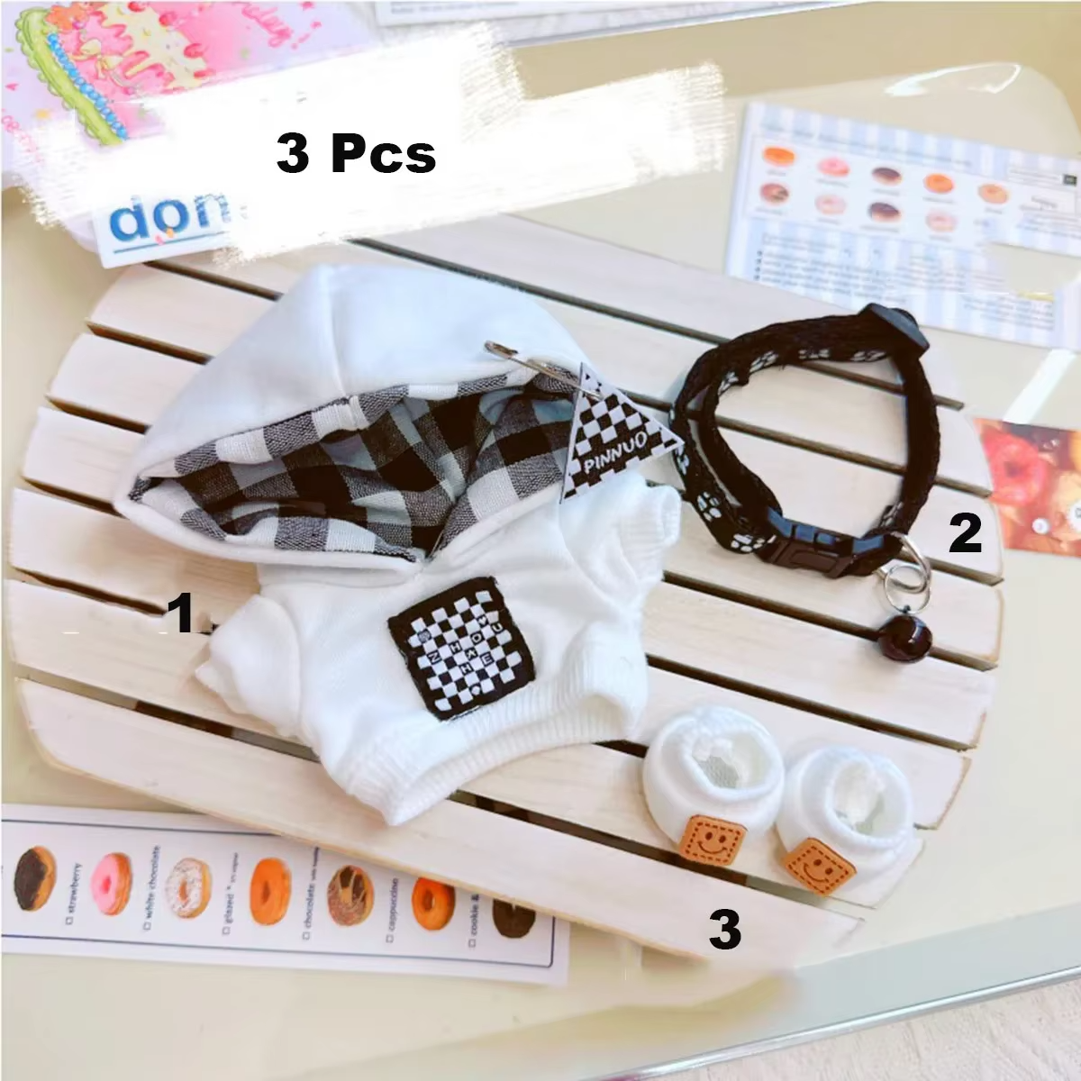 Contemporary Style 17cm Macaron Baby Doll Clothing Set for Collectible Figures: Labubu Baby Clothes Series Doll Outfit - Image 4