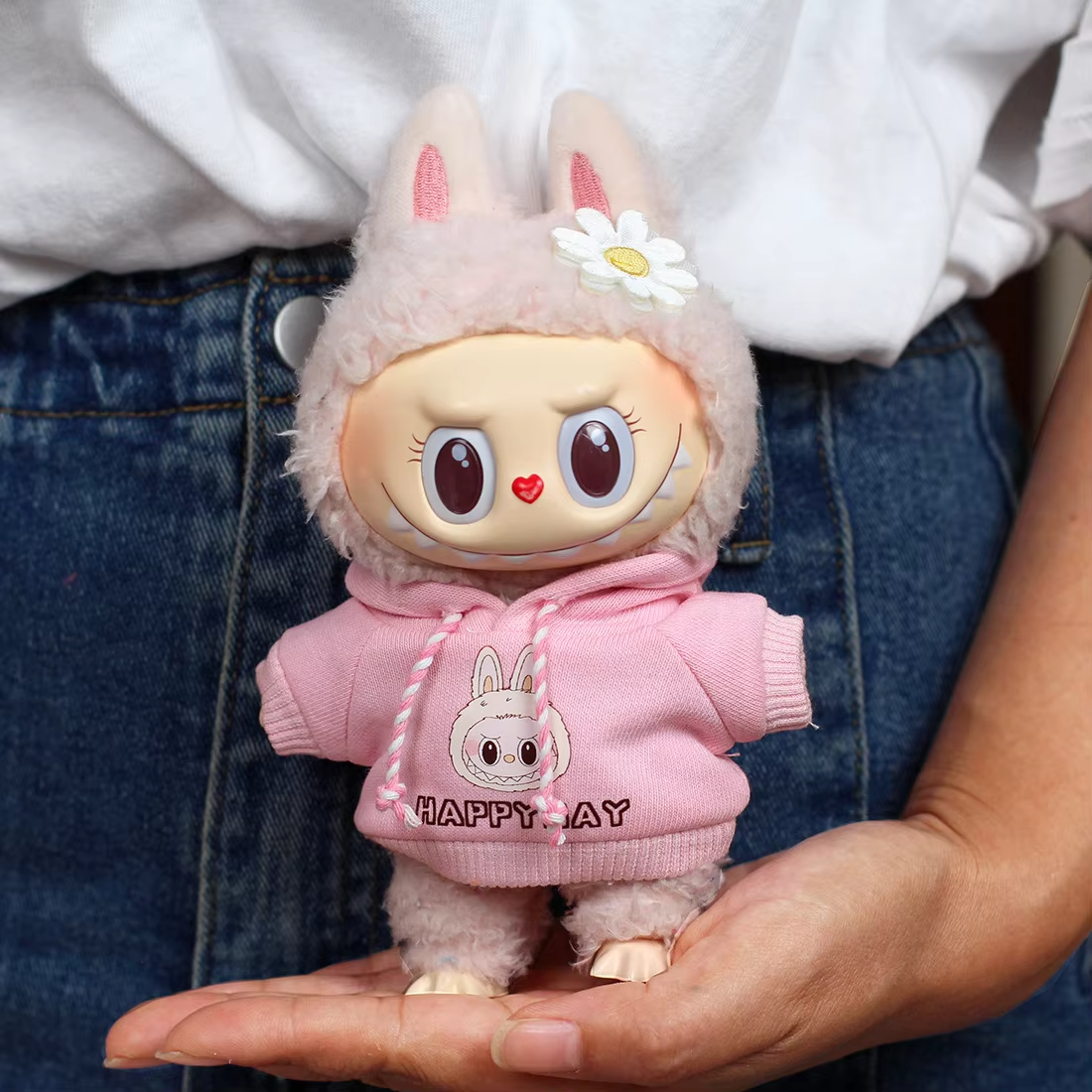 Ropa Labubu Accessories Doll Little Clothes DIY Kids Gift 17cm Labubu Outfit Clothes Hoody Jeans Leisure Sports Set Kawaii Decor