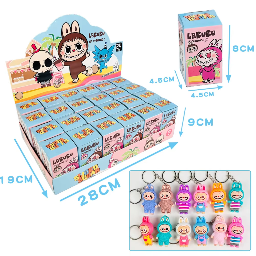 Labubu doll keychain, Student gift: cute Zimomo blind box bag with mini pendant and desktop decoration, Keychain decoration - Image 3