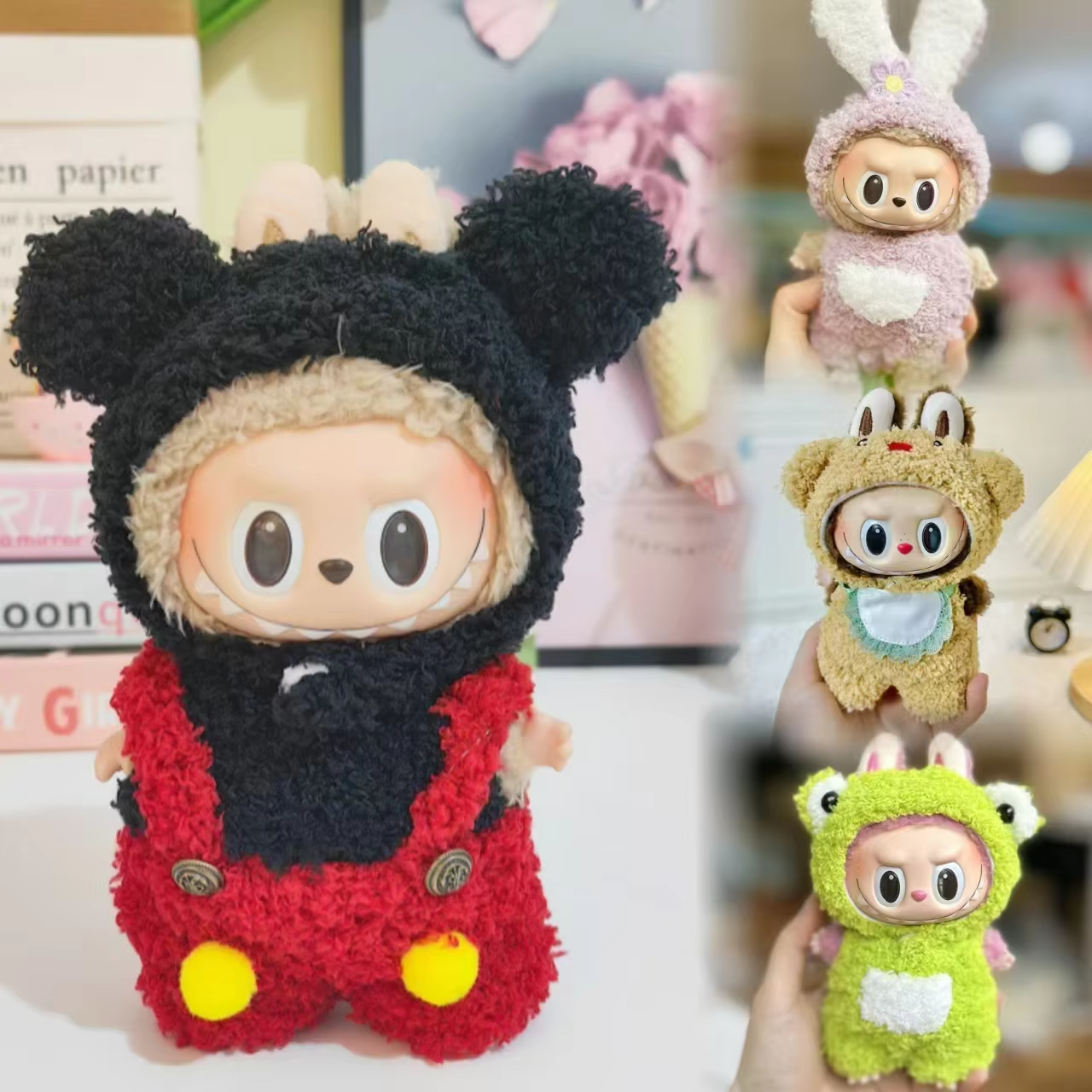 Add sparkle to that smile with the dashing 17 cm Red and Black Mouse ensemble—specially stitched for Labubu plush play pals