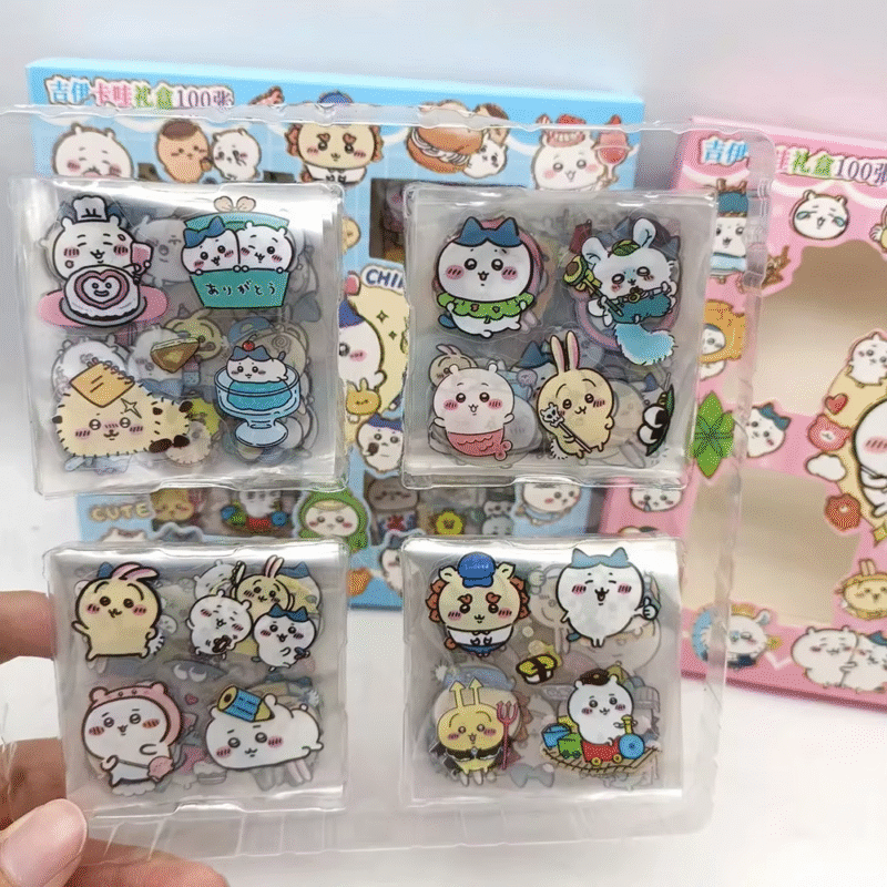 One hundred pieces Stickers for Chii Ka wa Labubu Stitch Anime Toys Appliques that are transparent Accessories for Do-It-Yourself Computer Decoration Christmas Presents - Image 6