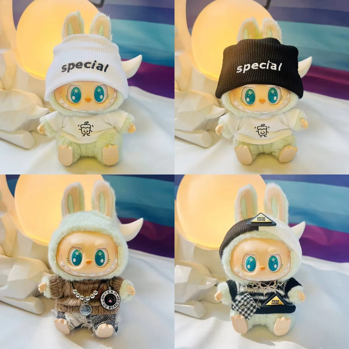 These Kpop EXO inspired outfits find function in sitting parties and displays, and are also cute. 17cm miniature stylish outfits for your Labubu I and II Idol Dolls will add character and charm to your growing collection