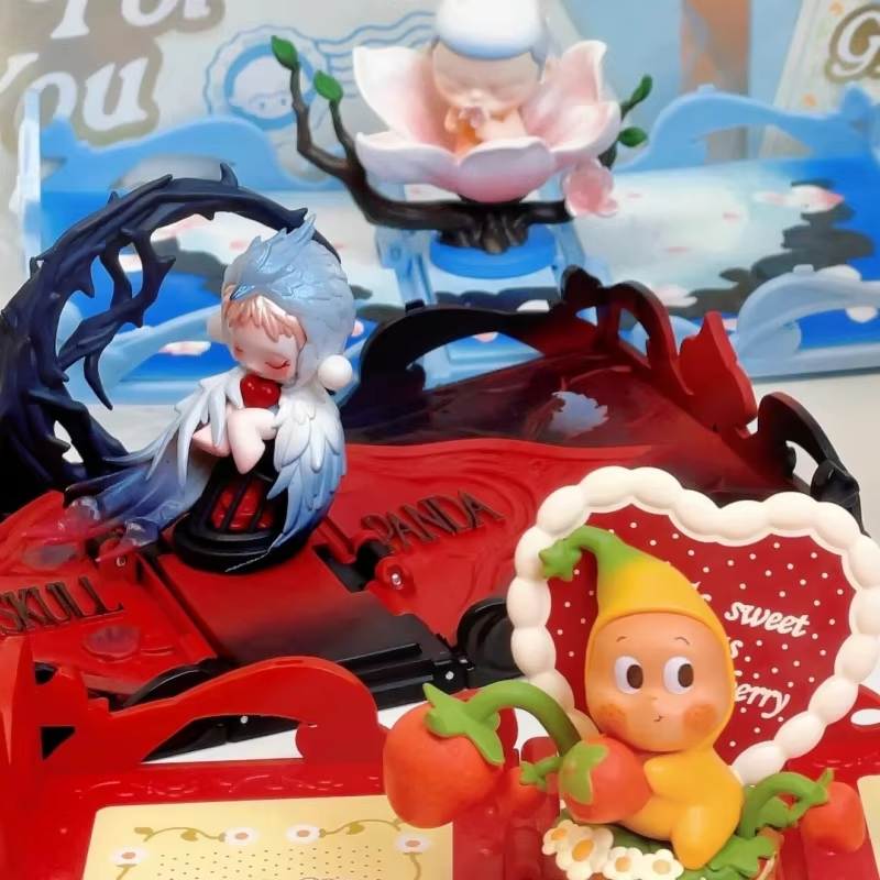 Popmart Blind Box Present for You: Dimoo Labubu, Star of Seriesall Pucky Molly Skullpanda Three-dimensional greeting card toy of Zsiga scene figurines
