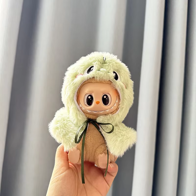 Clothing for a 17cm Mini Plush Doll Adorable Shark Dinosaur Cape Accessories for Korea Kpop Exo Labubu I II Idol Dolls Sitting Party