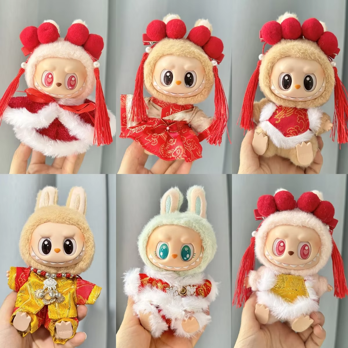 Adorable 17cm Labubu II Idol Dolls Sitting Party Accessories for ’EXO’ Clothing DIY Gift