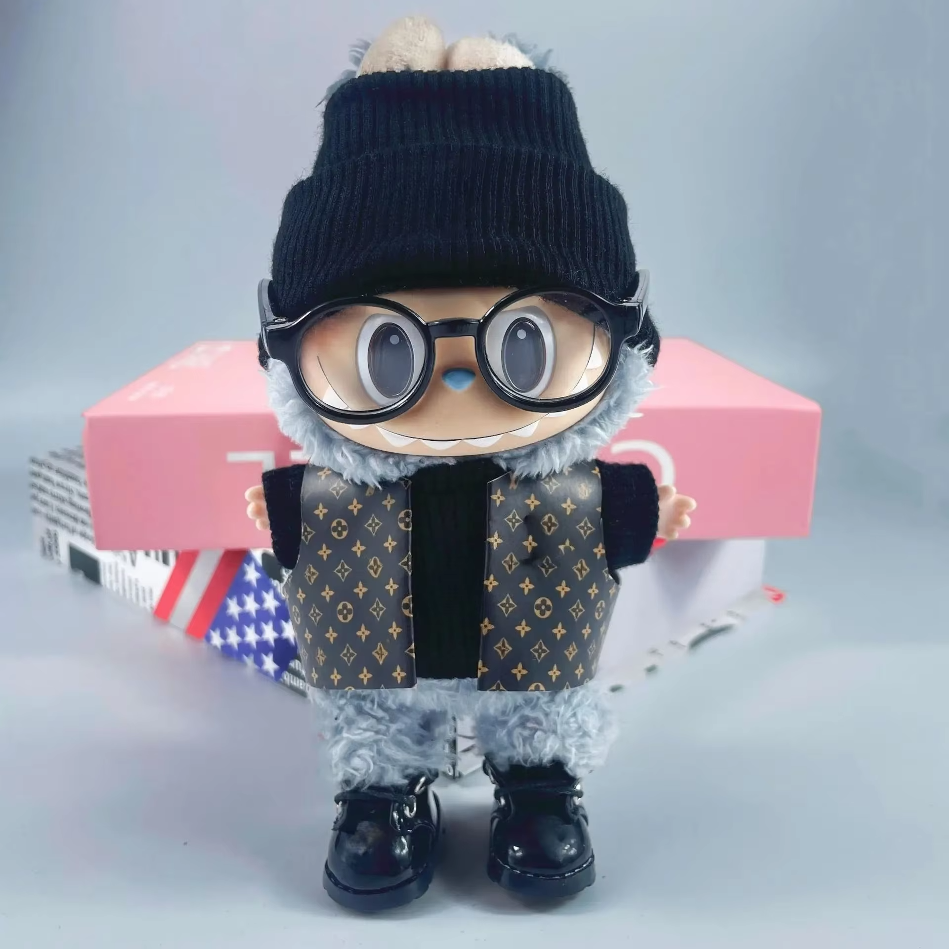 17cm Labubu II Dolls Clothing Kpop Exo Labubu Idol Leather Waistcoat Clothes Accessories Cultivate Present - Image 3