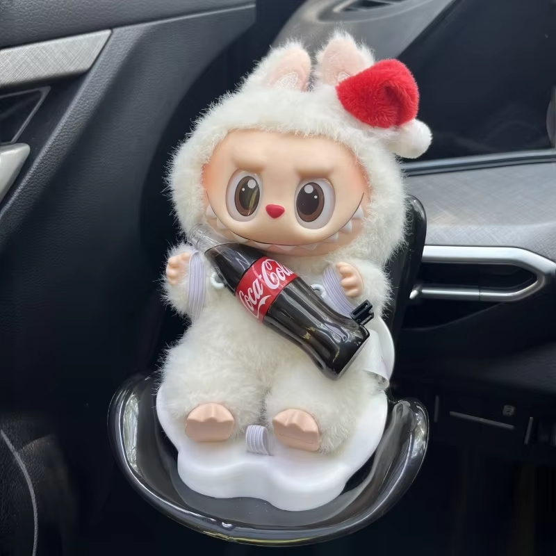 Meet the Labubu Macaron Plush Doll in the collectible BJD style, now designed as a clever air vent clip for your car