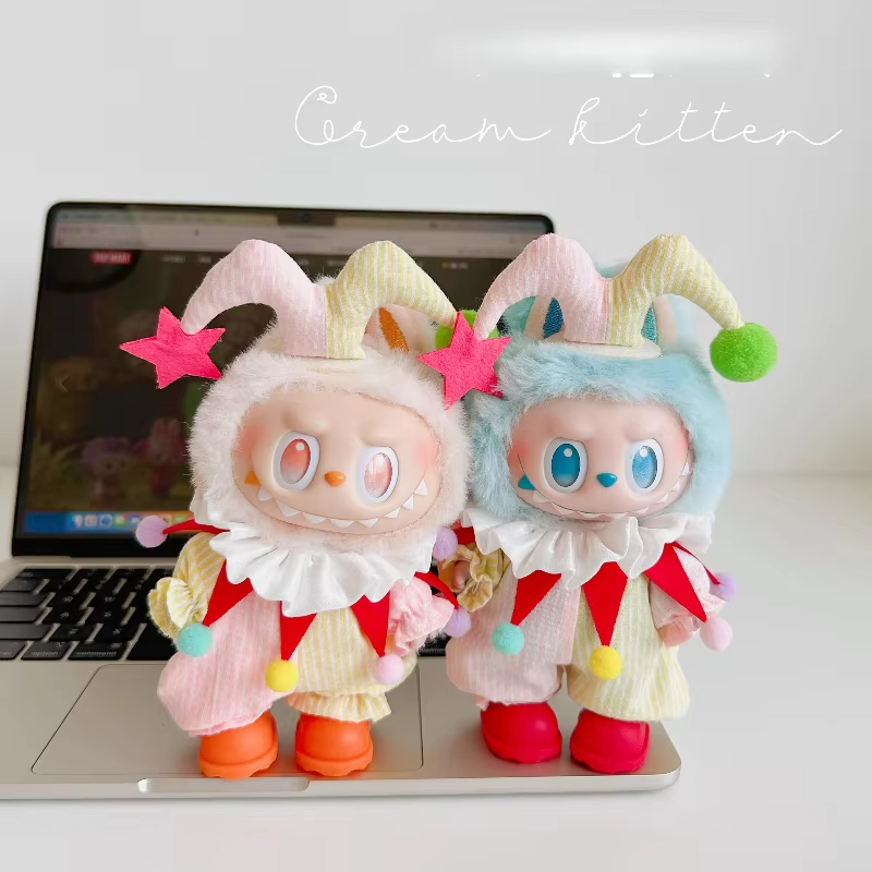 Pretty as a ticket stub from a carnival dream, the Cream Cat Doll Outfit revs up any Labubu, turning playtime into an instant Ringmaster moment - Image 2