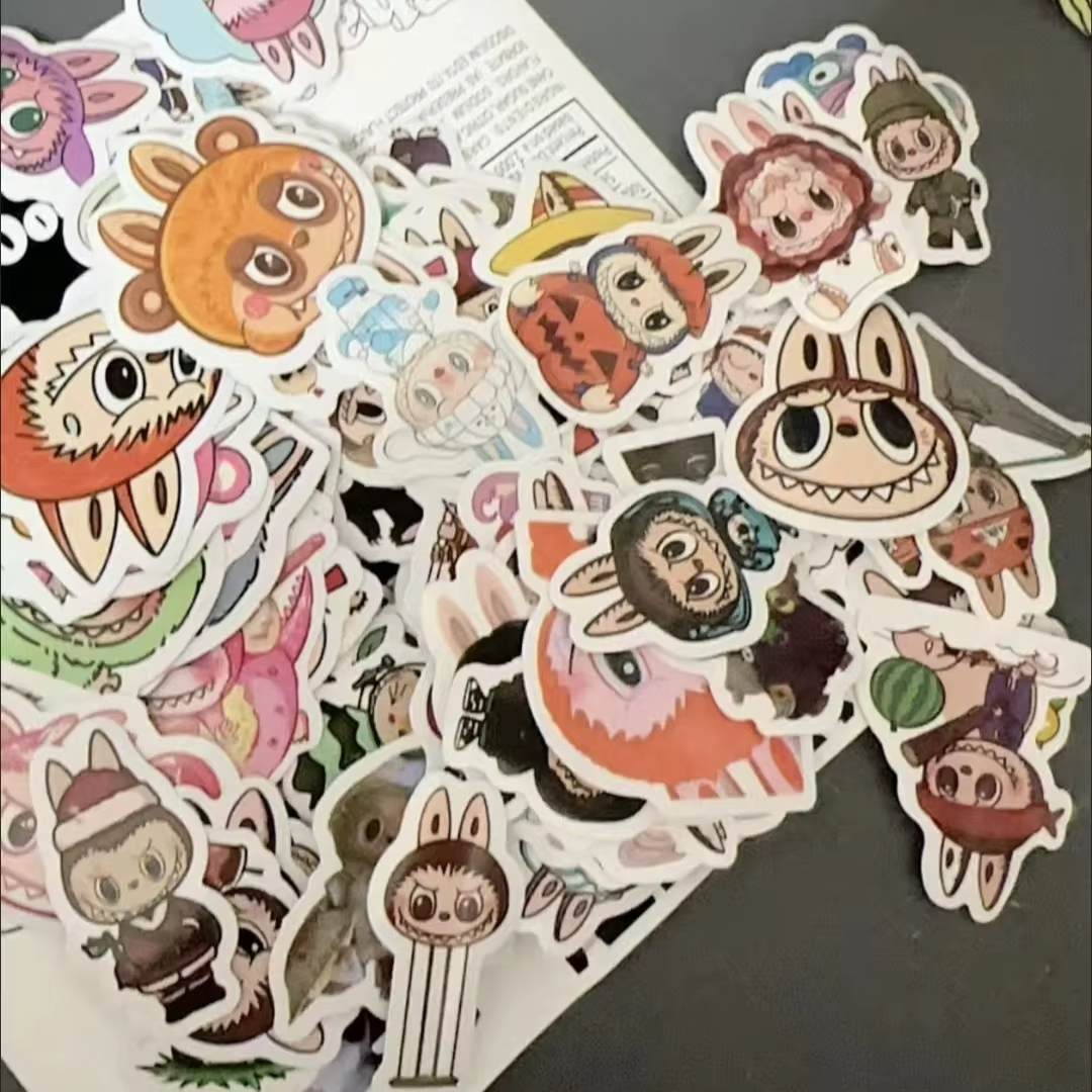 103 Brand New Labubu Decals Waterproof Vinyl Stickers, Adorable Cartoon Kawaii Water Bottle Stickers for Kids and Teens, and Sleek Laptop, Waterproof Vinyl Stickers - Image 2