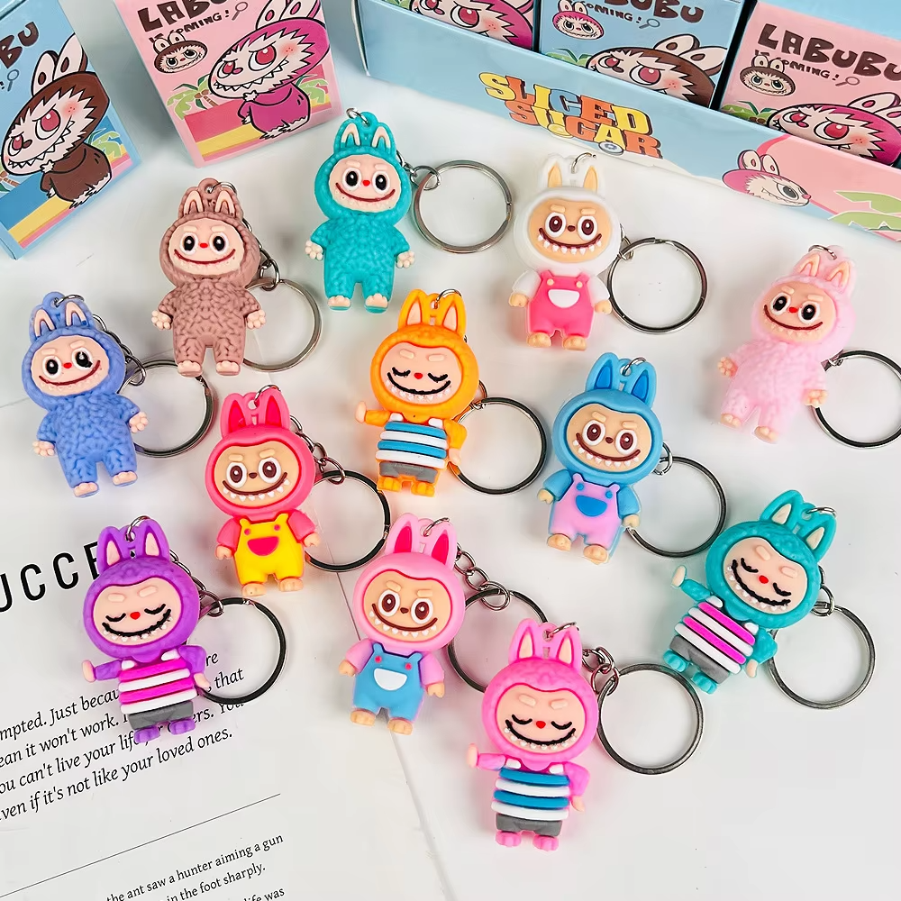 Labubu doll keychain, Student gift: cute Zimomo blind box bag with mini pendant and desktop decoration, Keychain decoration - Image 2