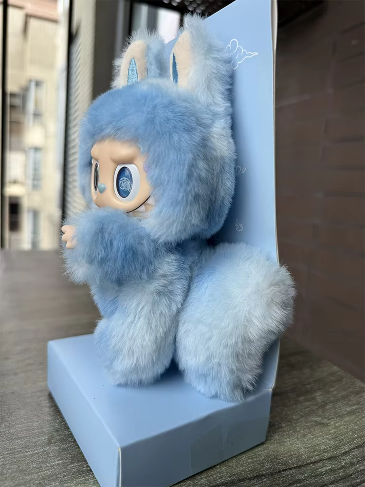 Superior17cm Blue Zimomo Blind Box Angel Labubu Adorable Vinyl Plush Doll Keychain Bag Artwork Girl Present - Image 4