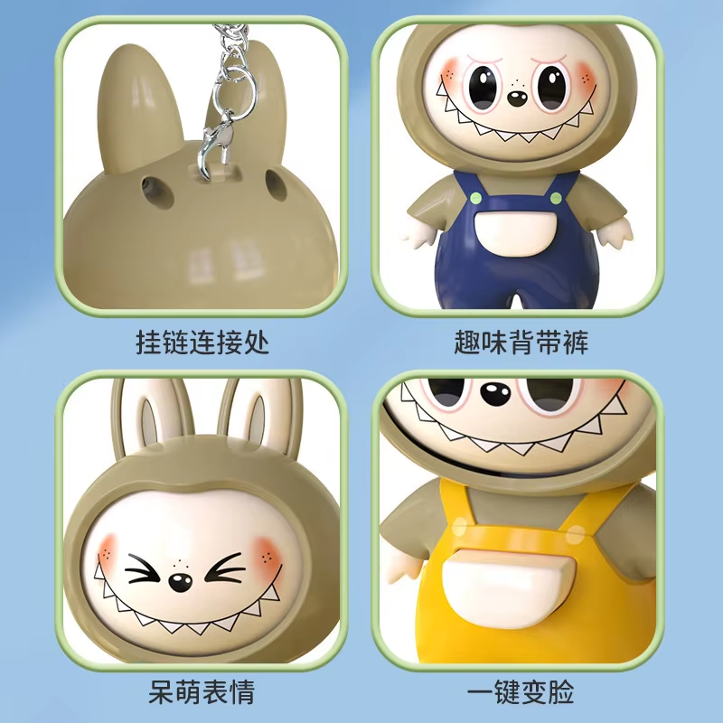 Stress-Relieving Mini Labubu Keychain with Changing Face Color Random Blind Box Decoration of the La Bubu Gift Figure - Image 2