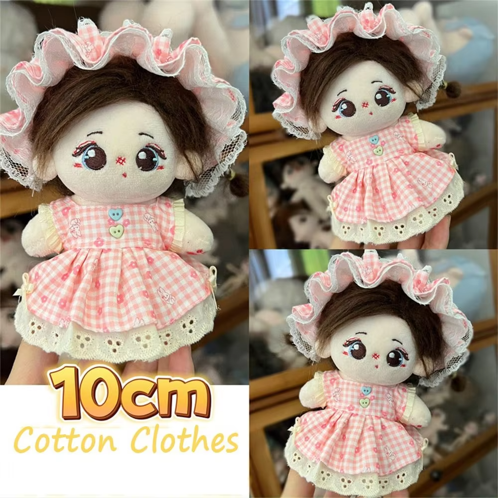 Princes Set, 10cm Cotton Doll Clothes, Autumn/Winter Style Retro Skirt Overalls Set with Starfish Body Wearable Plush Doll Change - Image 3