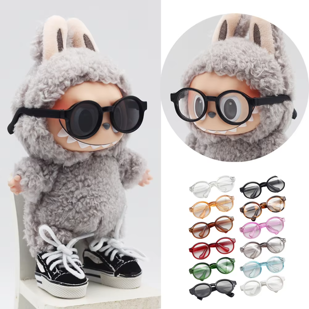 The 6.5cm Labubu MSD SD Plush Transparent Plastic Glasses—Sunglasses for 1/8, 1/6, 1/3, 1/4 BJD, and EXO Dolls—will enhance your doll’s look