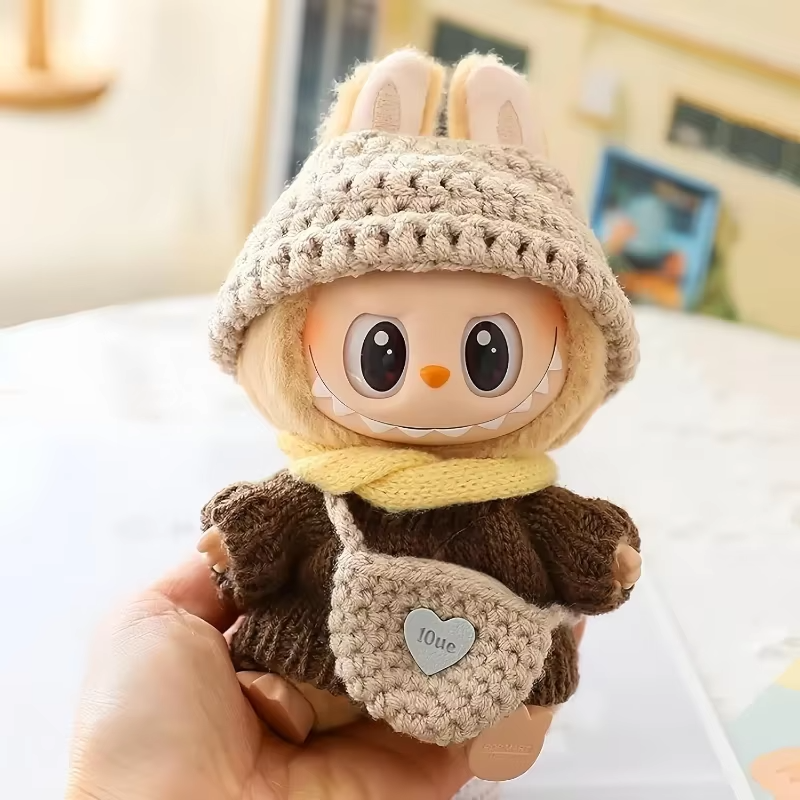 Clothing for Labubu 17cm, Fashion Accessories for Dressing Up, High-End Outfit Accessories That Go Well with La Bubu (Brown) is guaranteed to make a statement the minute you open the box