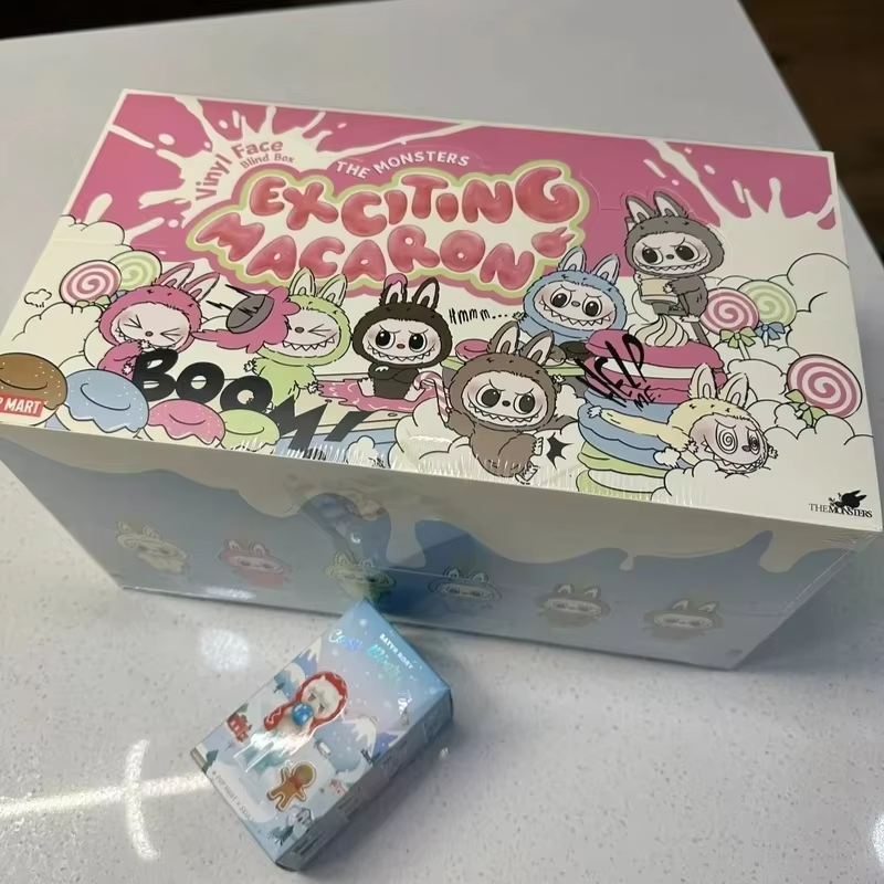 Unopened and collectible, the Labubu V1 Monster Macaroon Vinyl Blind Box is a 100% real, fashion blind box toy