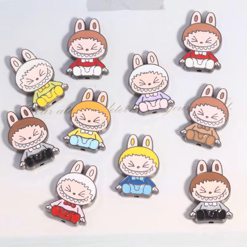 Straight Hole Double Sided Labubu Decorateable Phone Chains and Keychain Bag Accessories for Jewelry Making