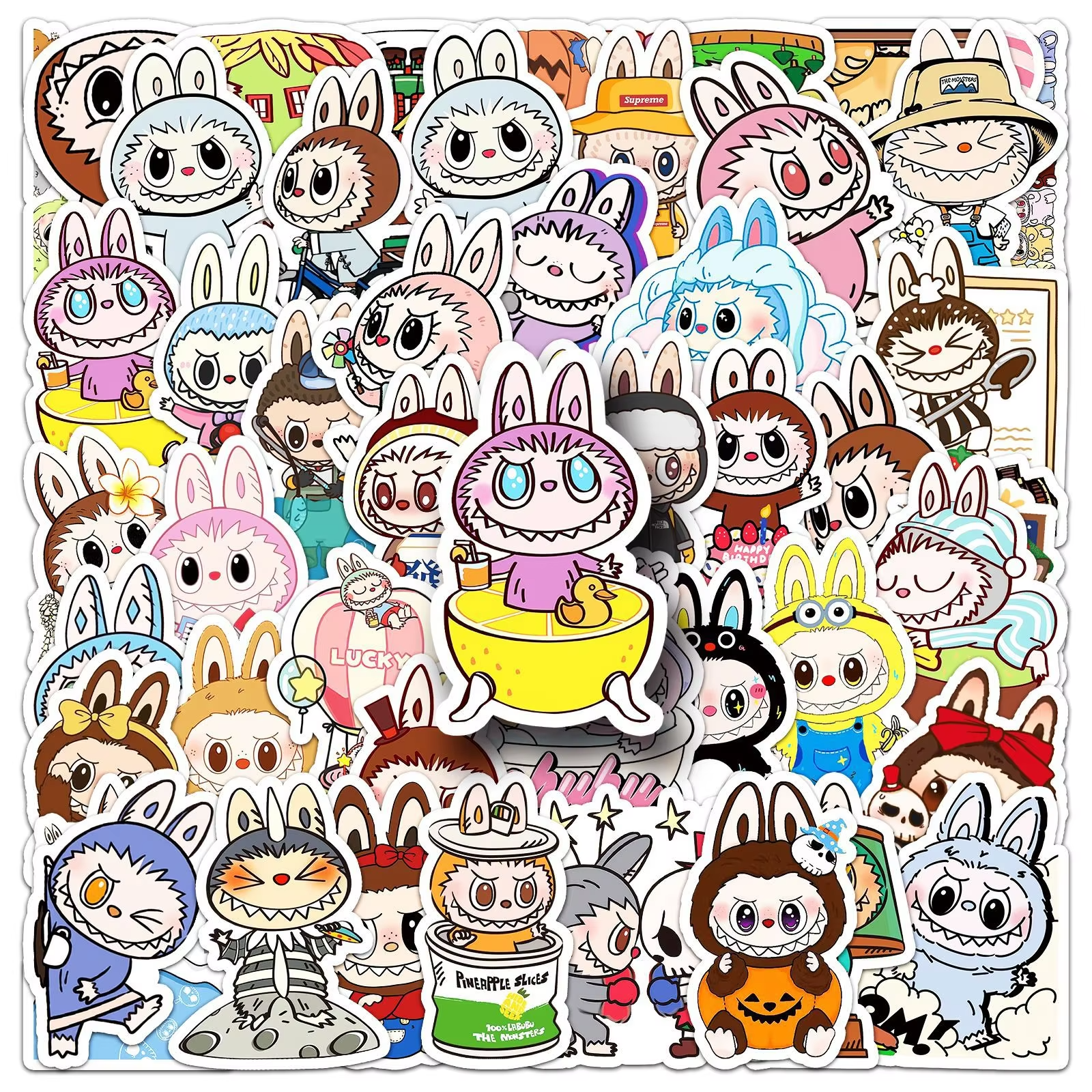 Adorable multifunctional stickers waterproof for the computer or refrigerator. 50 pieces of labubu stickers per bag - Image 4