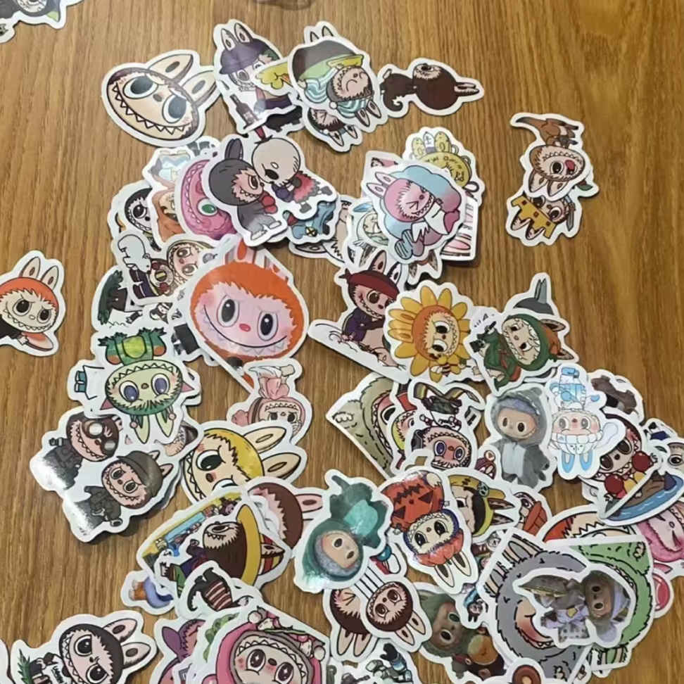103 Brand New Labubu Decals Waterproof Vinyl Stickers, Adorable Cartoon Kawaii Water Bottle Stickers for Kids and Teens, and Sleek Laptop, Waterproof Vinyl Stickers