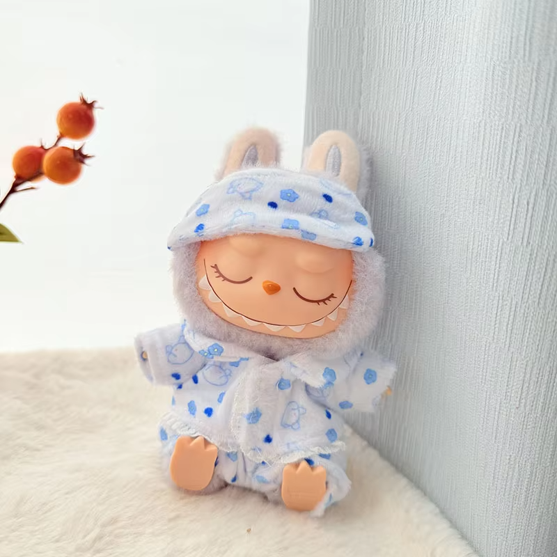 Exo Clothing for Korea Kpop Plush Dolls Labubu I II Idol Dolls Clothes Eye Mask Pajamas Three Piece Set Accessories 17cm - Image 2