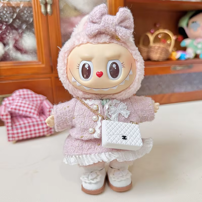 Also available customized luxurious ensemble ‘Adorable Labubu Clothing 17cm Mini Plush Labubu Doll Fashion Cartoon Girl Style Designer Skirt Dress Set’. - Image 2