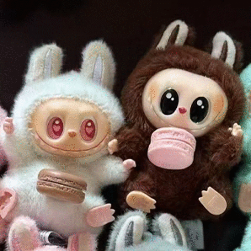 A new figure from the Macaron Biscuit series Labubu keychain action figure is a monster from a blind box. Toys and gifts hidden inside are a pleasant surprise for children; dolls can be retrieved out
