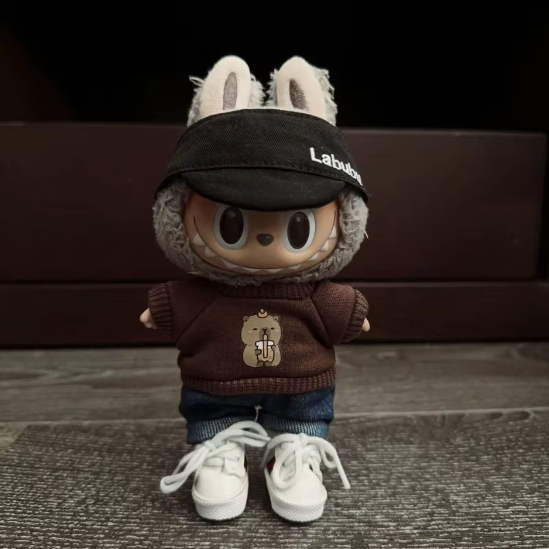 Labubu Clothing Trendy Hoodie Hat Sets for 15/17cm Dolls are must-have DIY toys for sitting-party-games fun