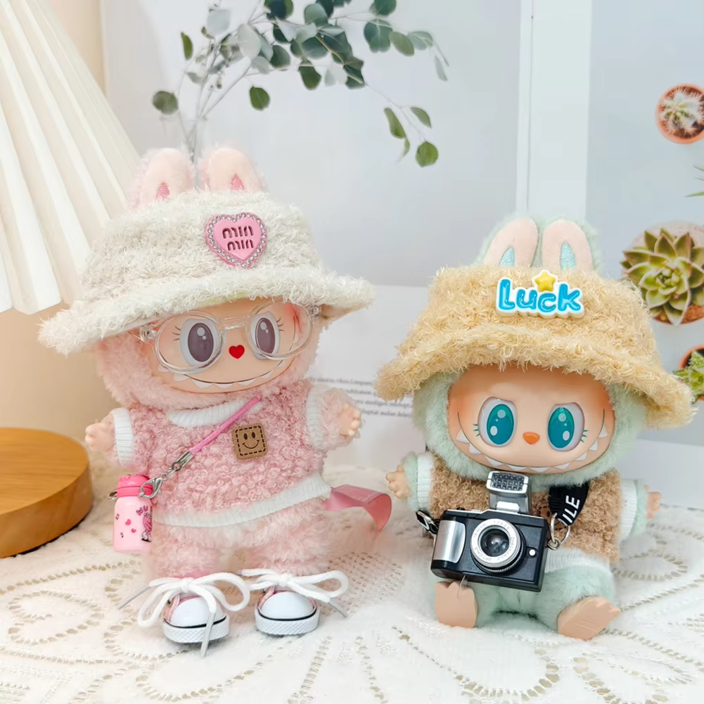 Macaron Clothing Gifts Корея Kpop Labubu V1 V2 Idol Dolls Outfit Accessories With Adorable 17cm Mini Plush Dolls.