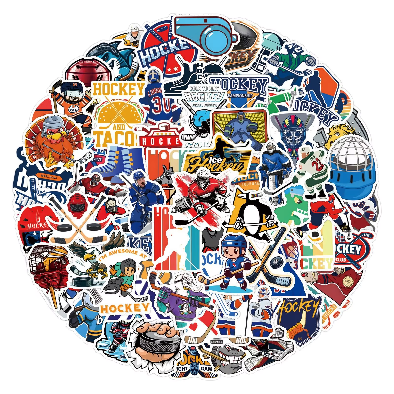 Description Product Title/Name: Funny Ice Hockey Decals of Hockey Ball Stikekr Sports Graffiti Toy for Luggage, Laptop, Guitar, Phone, and Cup 10/55/110PCS - Image 5