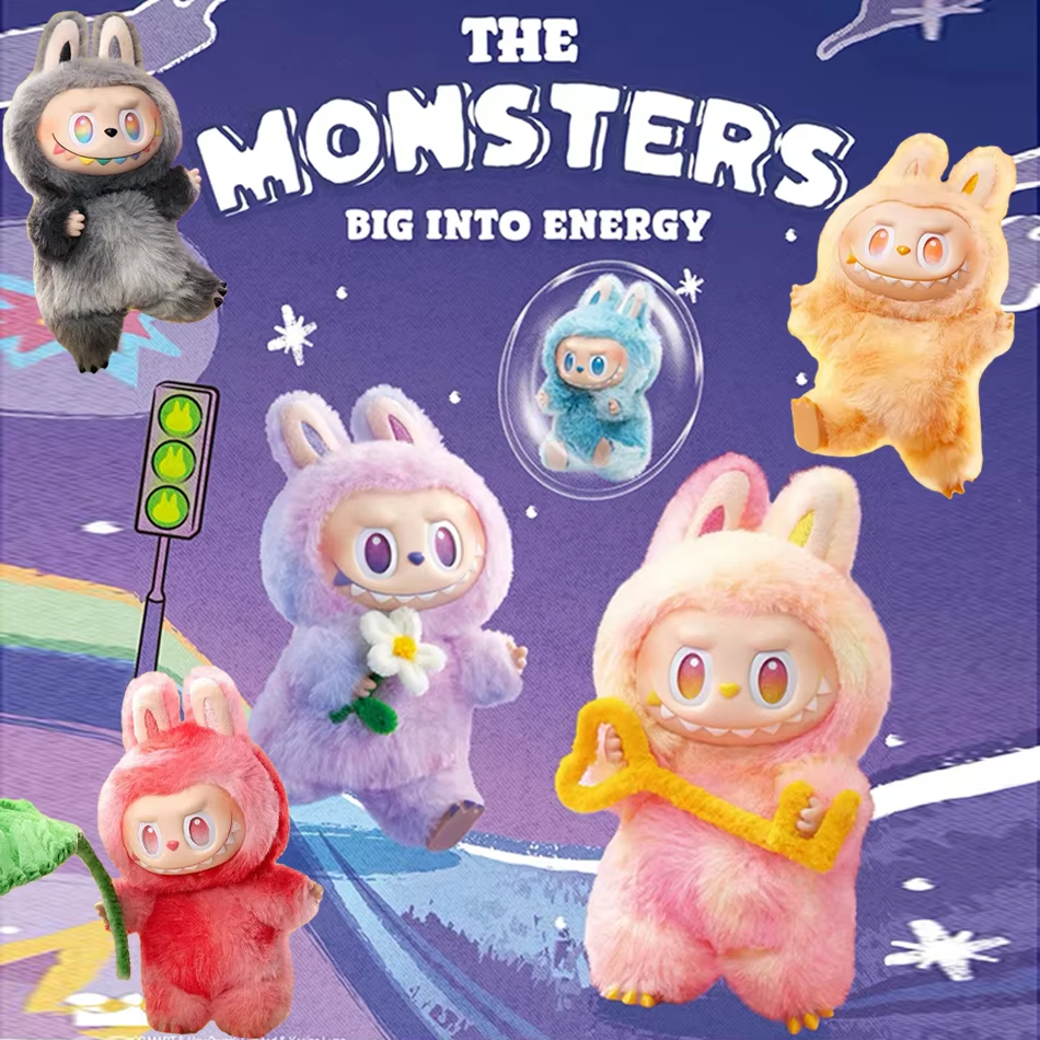 Kawaii Figure Face Doll Keychain Decor Gift, 7 Pieces, New Labubu V3 the Monsters Big Into Energy Series Vinyl Pendant Blind Box - Image 4