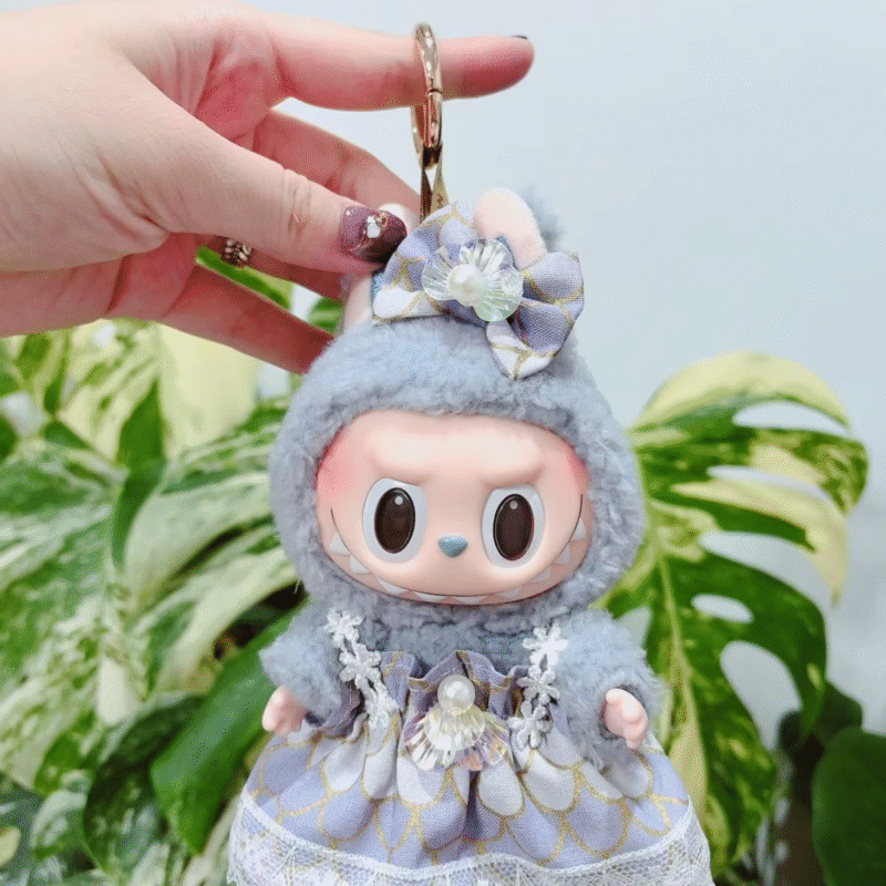 Clothes for 15cm Labubu Idol Dolls Korean Kpop Exo clothing, and plush dolls, and super cute purple mermaid princess dress accessories - Image 4