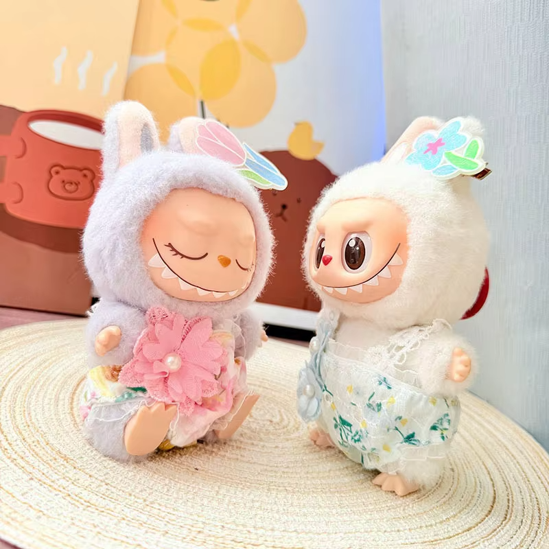 Replacement Labubu Doll Clothes Pink Floral Dream Jumpsuit, 15/17 cm Labubu I II Sitting Party Accessories Idol Dolls - Image 5